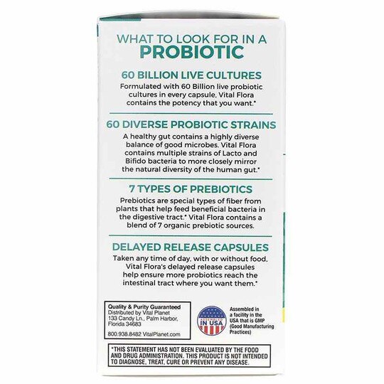Vital Flora Men 55+ Daily Probiotic + Prebiotics Shelf Stable, VTP